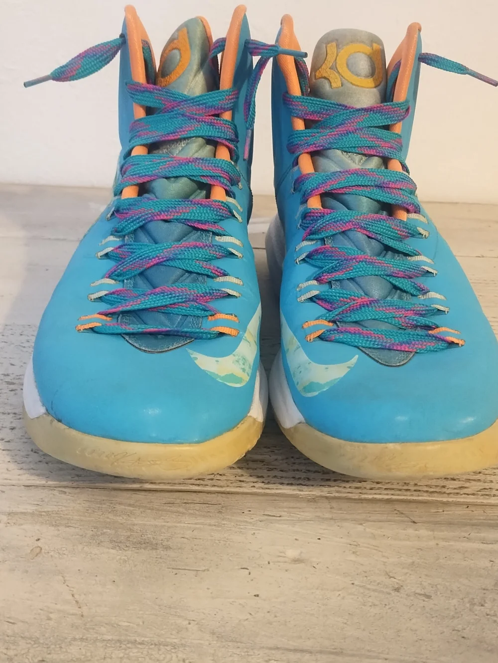 Nike KD V Easter Turquoise Blue Fiberglass Bright Citrus shoes 554988-402 M10.5